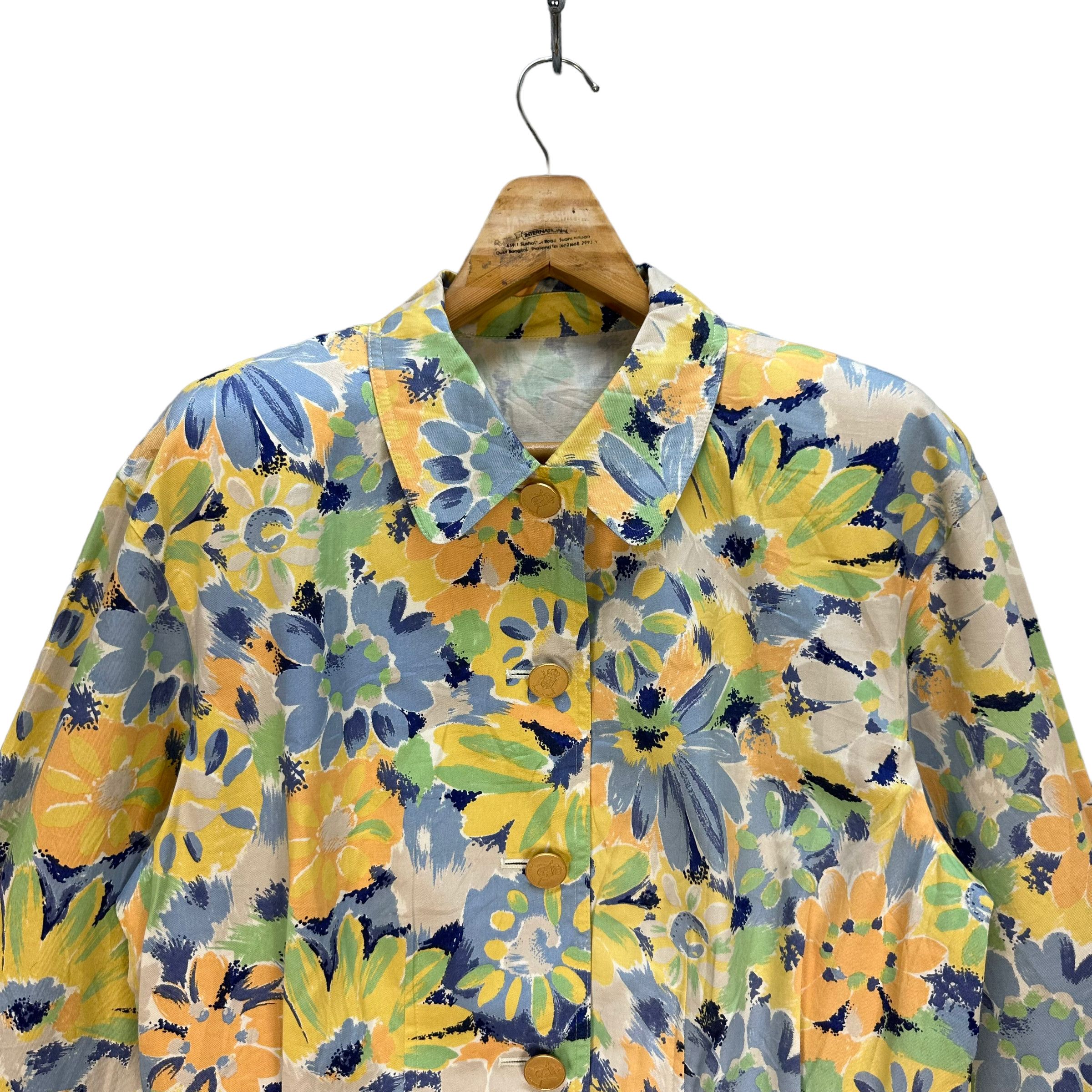 Japanese Brand KODAMA FLOWER FULLPRINT CROPPED JACKET #8255-218 Size S / US 4 / IT 40 - 2 Thumbnail