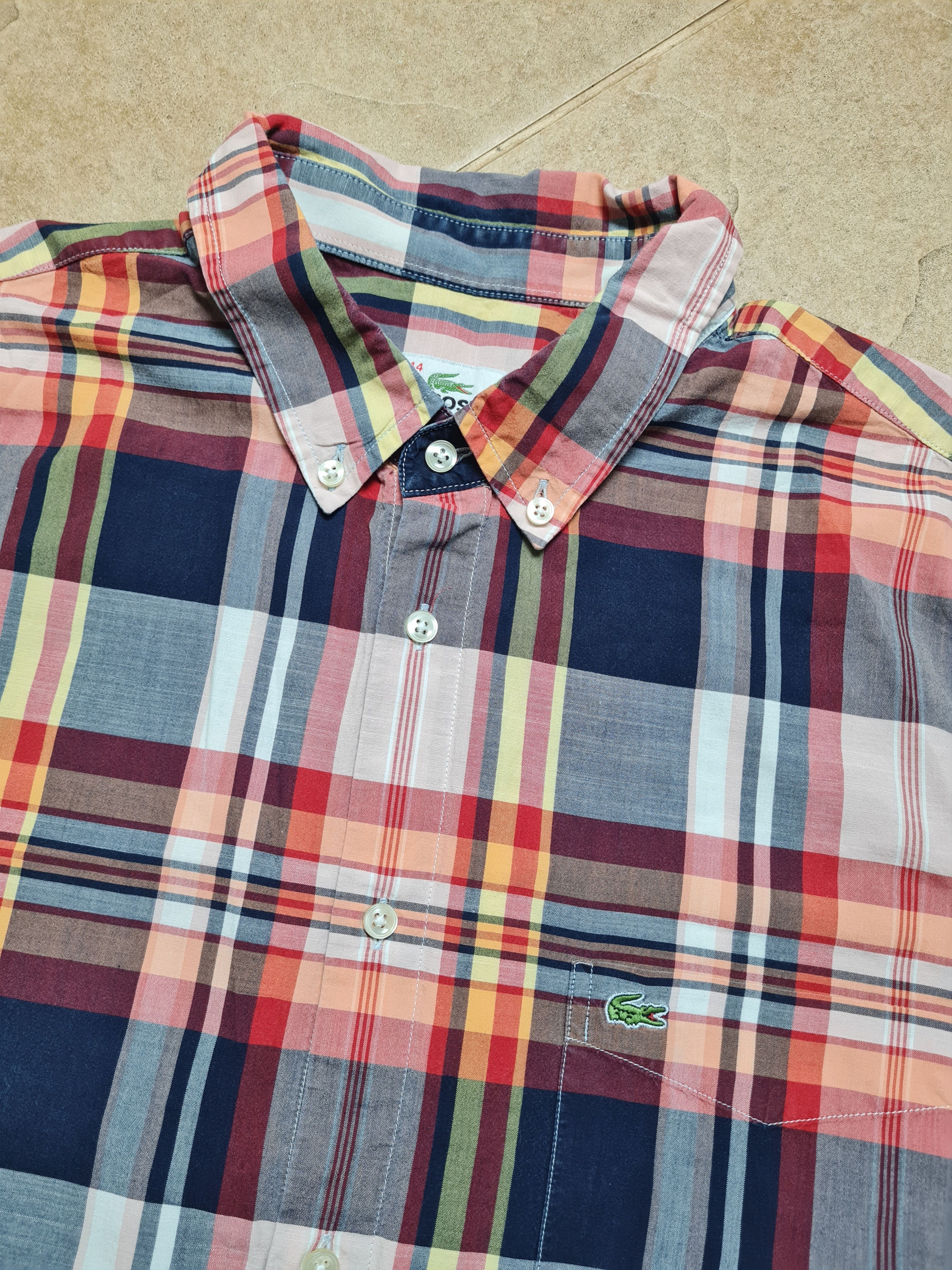 Lacoste Lacoste Regular Fit Herren Hemd Langarm Rot Blau Kariert Size US L / EU 52-54 / 3 - 14 Thumbnail