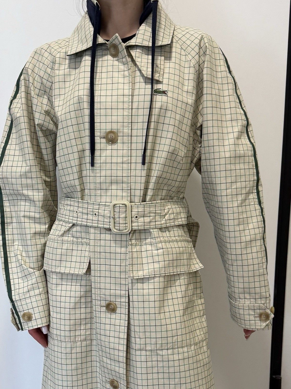 Lacoste Lacoste Trench Coat Jacket Womens Checked size 38 Size XS / US 0-2 / IT 36-38 - 11 Thumbnail
