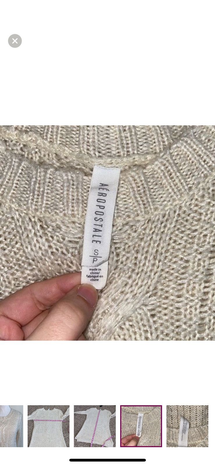 Aeropostale Aeropostale small cream crewneck sweater Size S / US 4 / IT 40 - 3 Thumbnail