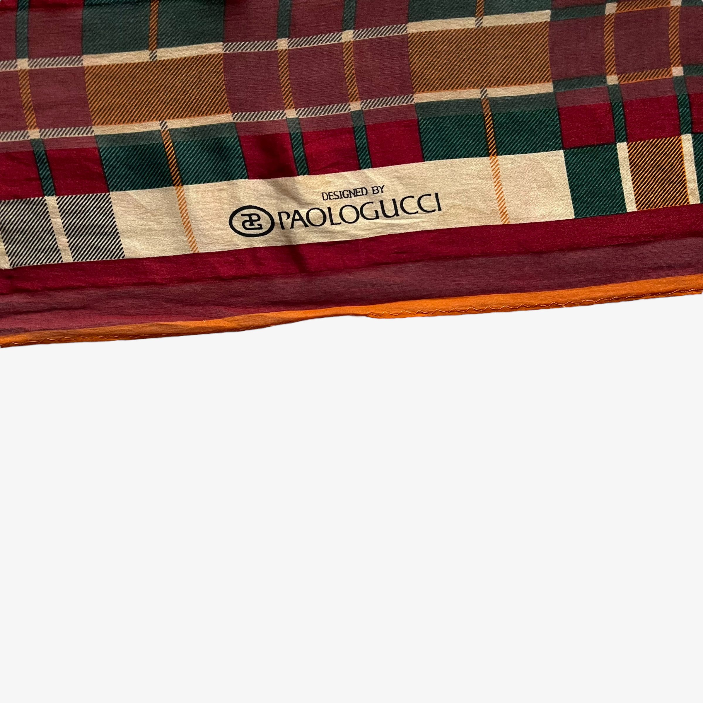 Paolo Gucci Vintage 80s Paolo Gucci Horsebit & Tartan Print Silk Scarf Size ONE SIZE - 2 Thumbnail
