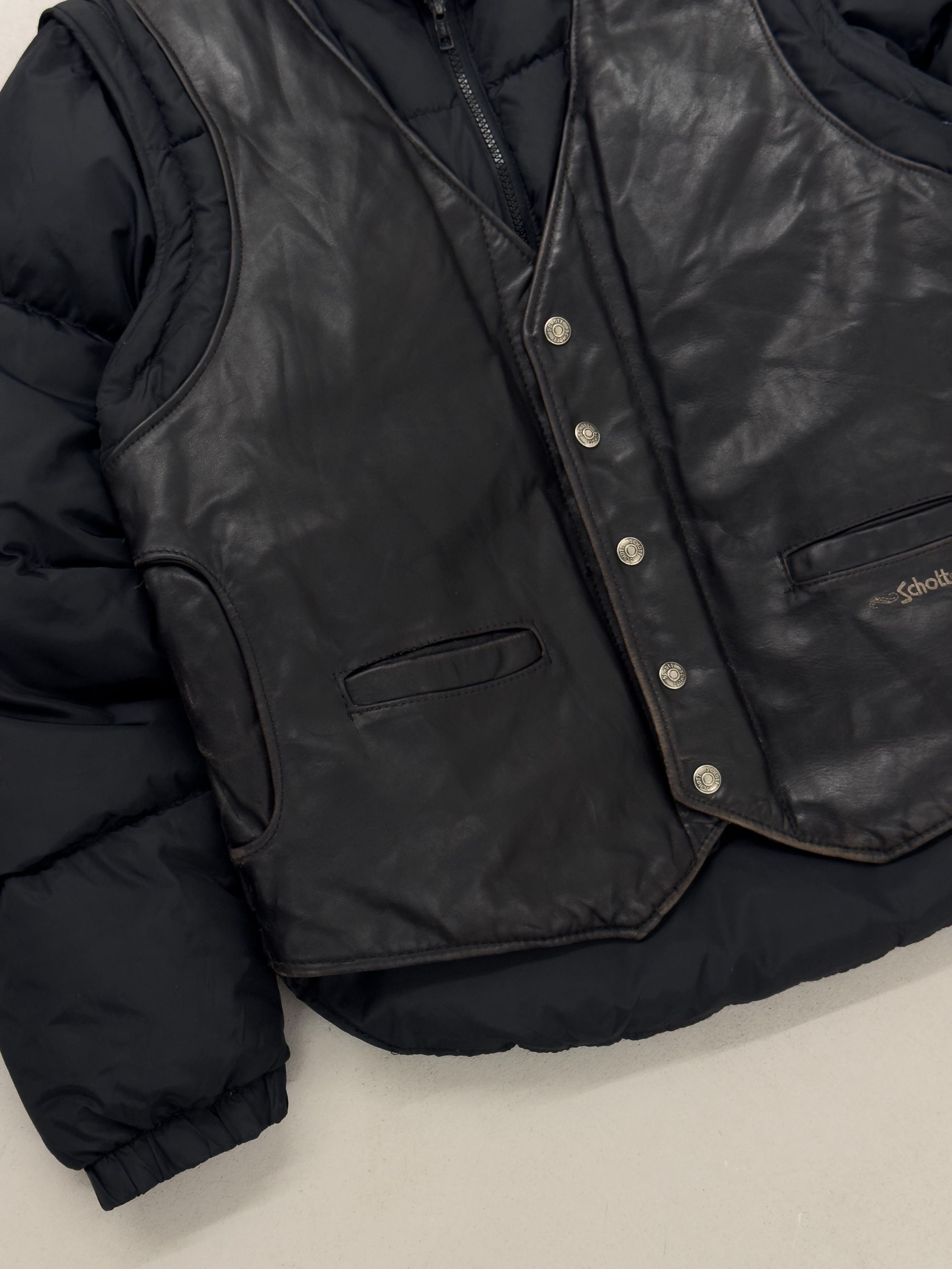 Schott 80’s Schott 2-in-1 Leather Down Jacket Size US M / EU 48-50 / 2 - 5 Thumbnail
