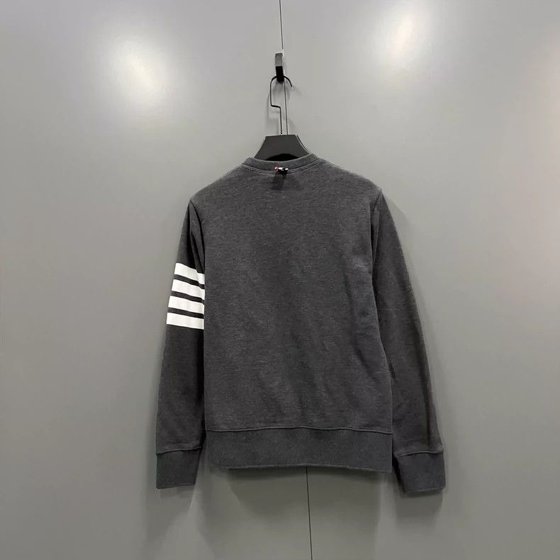 Thom Browne Thom browne Gray striped ribbed round-neck sweatshirt 2503- Size US L / EU 52-54 / 3 - 2 Thumbnail