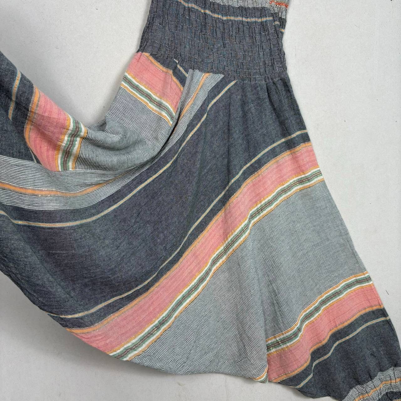 Japanese Brand Avant Garde Yul Japan Multicolor Stripe Harem Cropped Pants Size US 30 / EU 46 - 4 Thumbnail