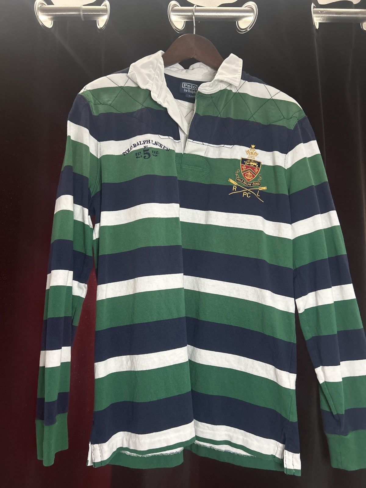 Polo Ralph Lauren Classy Blue/Green/White stripped POLO RL Long sleeve Size US M / EU 48-50 / 2 - 2 Thumbnail