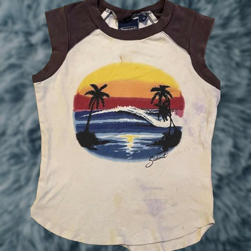 Quiksilver VINTAGE Sideout Shirt S Beach Surf Skate Grunge 90s Y2K White Sleeveless Size S / US 4 / IT 40 - 1 Thumbnail