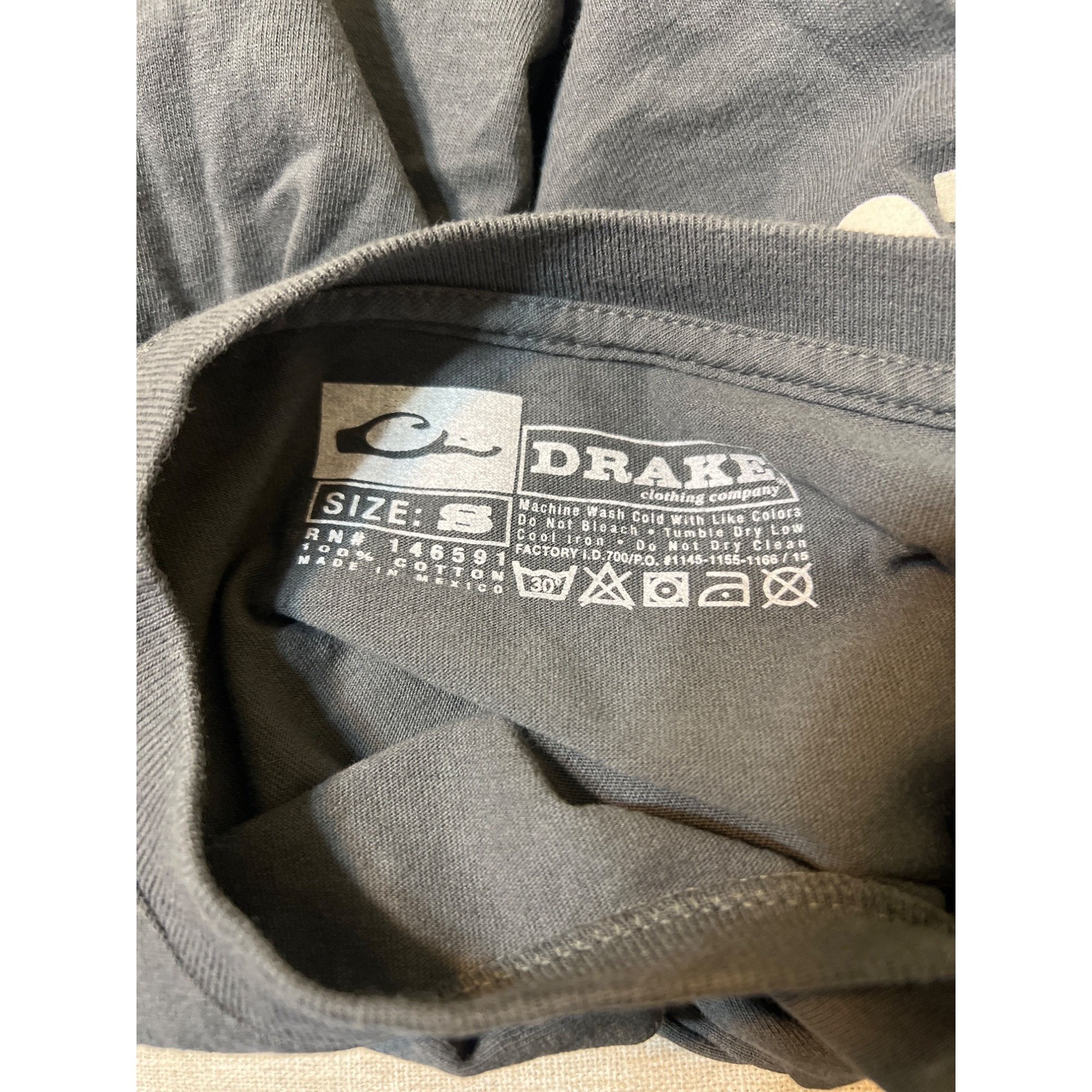 Drake Drake Mens Long Sleeve Gray Logo T-Shirt Cotton Casual Size Size US S / EU 44-46 / 1 - 4 Thumbnail