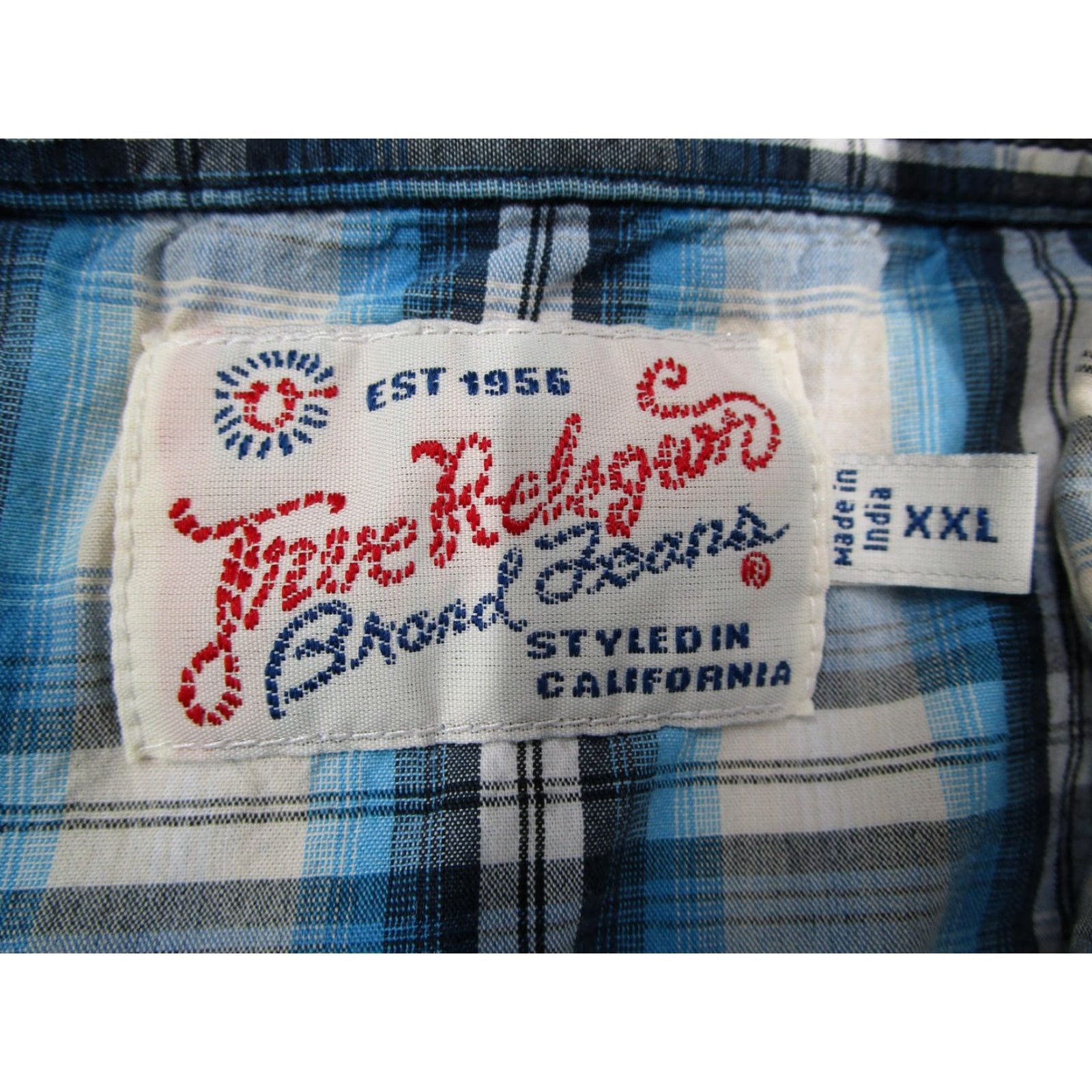 True Religion True Religion Shirt Mens 2XL Blue White Plaid Western Pearl Snap Long Sleeve Size US XXL / EU 58 / 5 - 4 Thumbnail