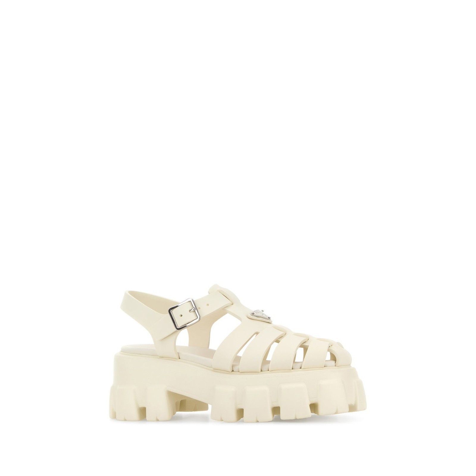 Prada PRADA Monolith $895 Ivory Rubber Sandals New & Authentic (Wo Size US 7 / IT 37 - 4 Thumbnail