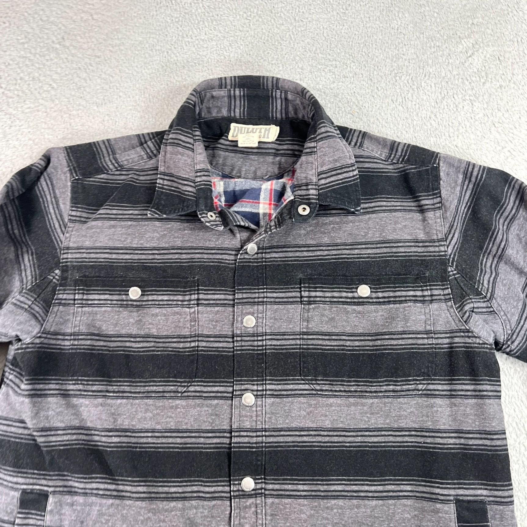 Duluth Trading Company Duluth Trading Co. Jacket Mens L Fire Hose Flannel Lined Limber Jac Striped Jacket Size US L / EU 52-54 / 3 - 2 Thumbnail