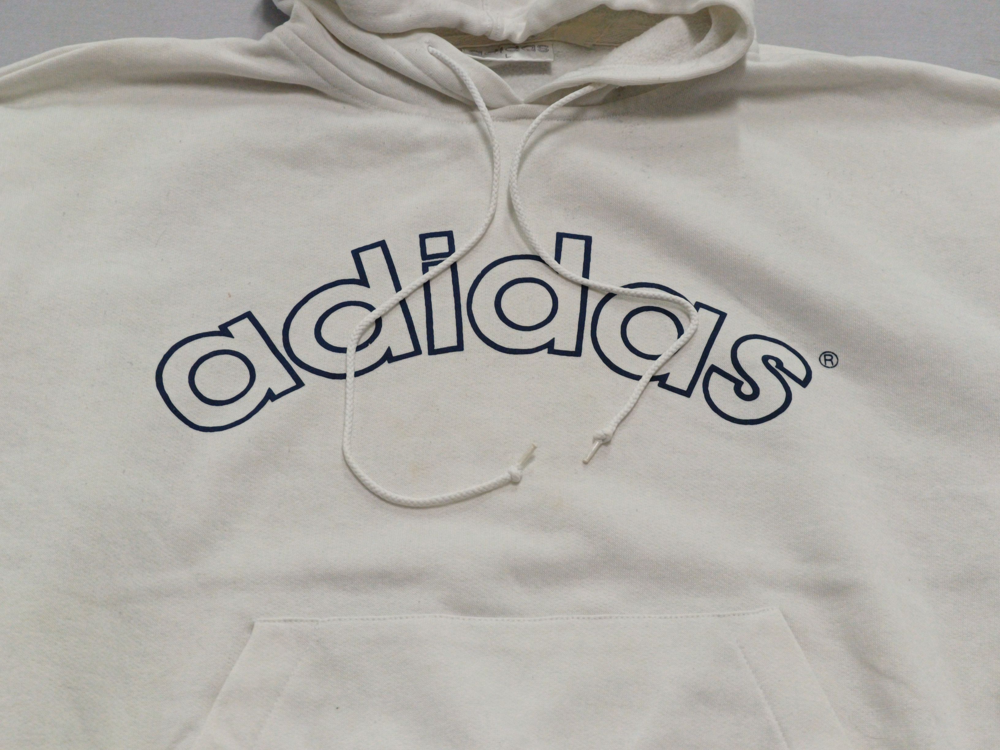Adidas Vintage 90s Adidas Spellout Pullover Hoodie Size US M / EU 48-50 / 2 - 2 Thumbnail