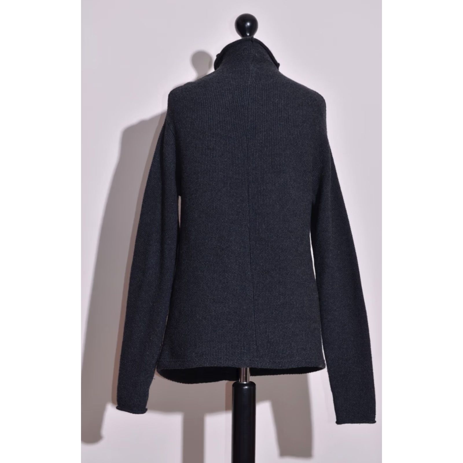 Vintage TRANSIT PAR SUCH Black Wool Short Jacket Coat Womens M UK 12 Knit Overcoat Button Short Coat Size 32" / US 10 / IT 46 - 5 Thumbnail