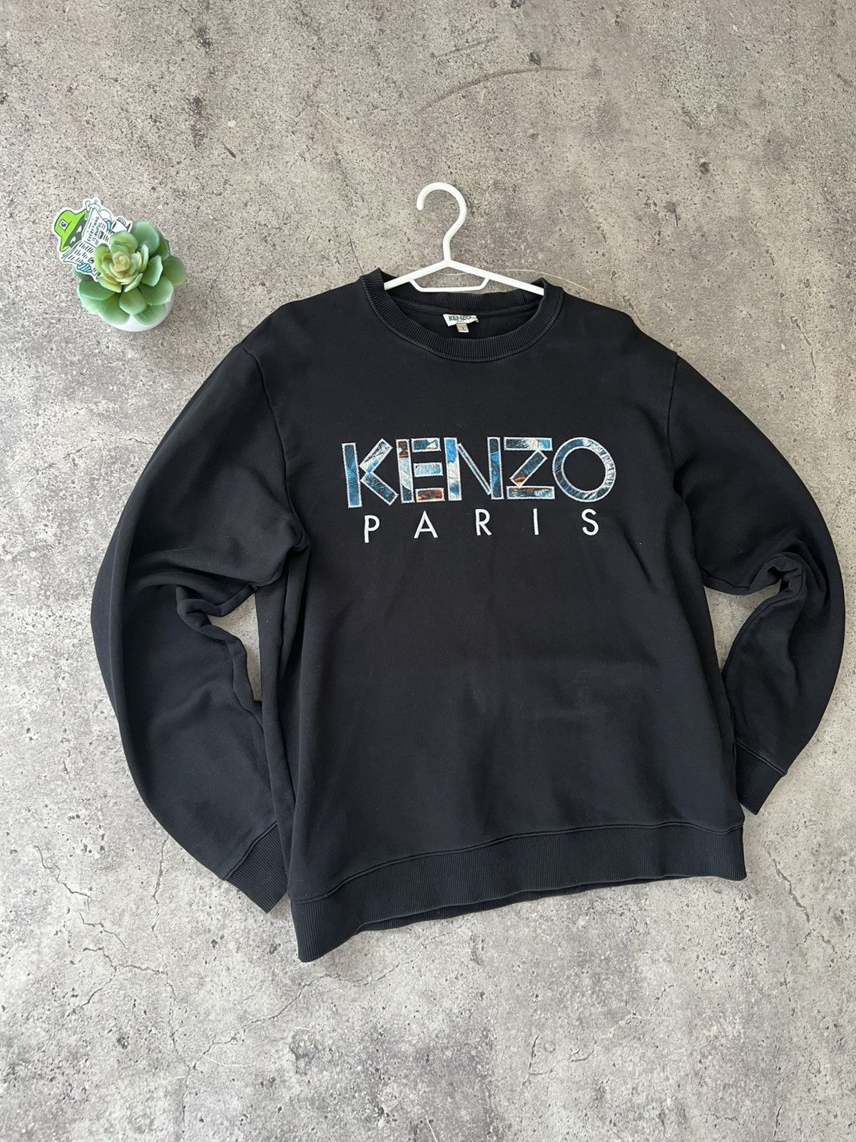Kenzo Kenzo Paris big logo black sweatshirt L Size US L / EU 52-54 / 3 - 4 Thumbnail