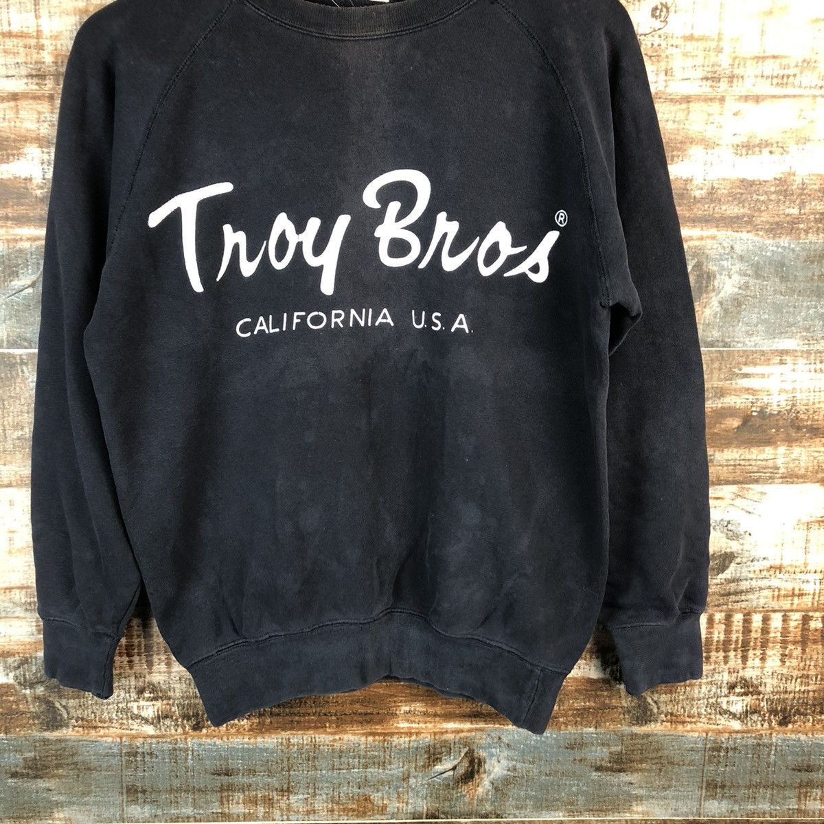 Vintage Troy Bros california usa vtg faded Black Sweatshirt #A1576 Size US S / EU 44-46 / 1 - 6 Thumbnail