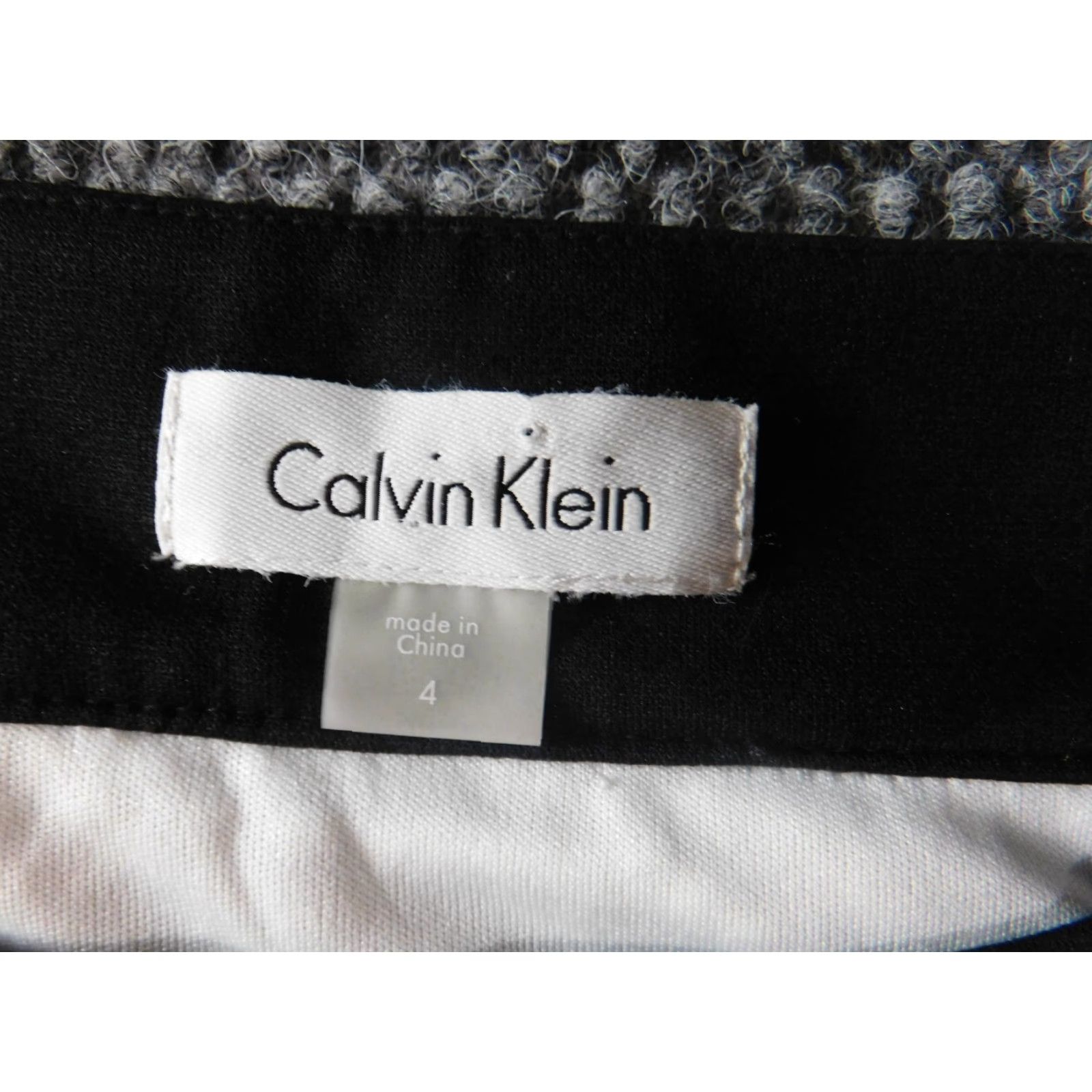 Calvin Klein Calvin Klein Womens Dress A-Line Zip Knit Polyester Plaid Gray 4 Short Sleeveless Crew Neck Casual Summer Size 27" / US 4 / IT 40 - 4 Thumbnail