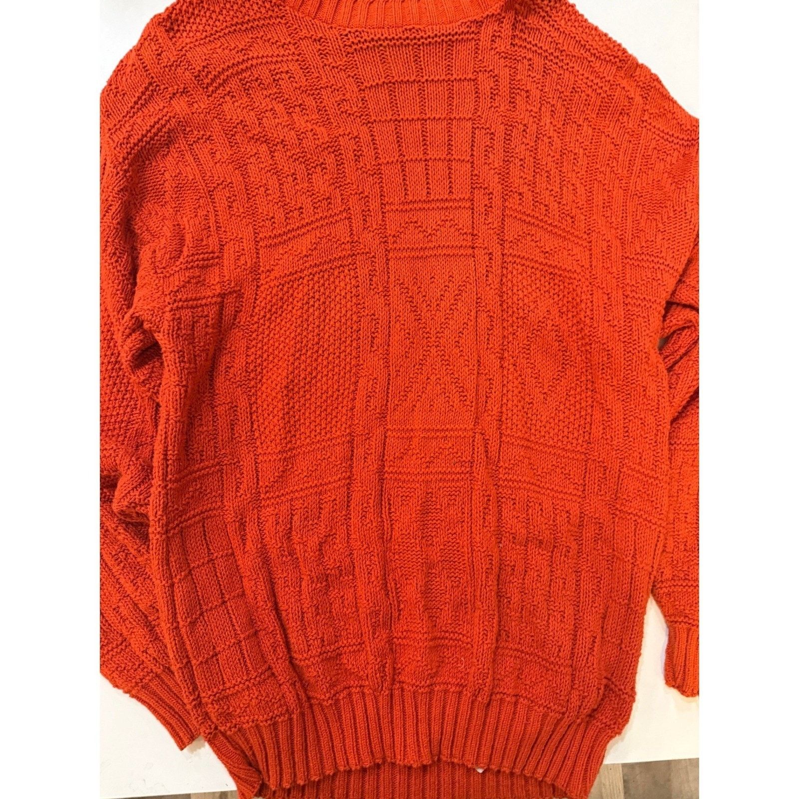 & Other Stories Vintage 80s Hand Knit Cotton Sweater Mens Med USA Textured Size US M / EU 48-50 / 2 - 2 Thumbnail