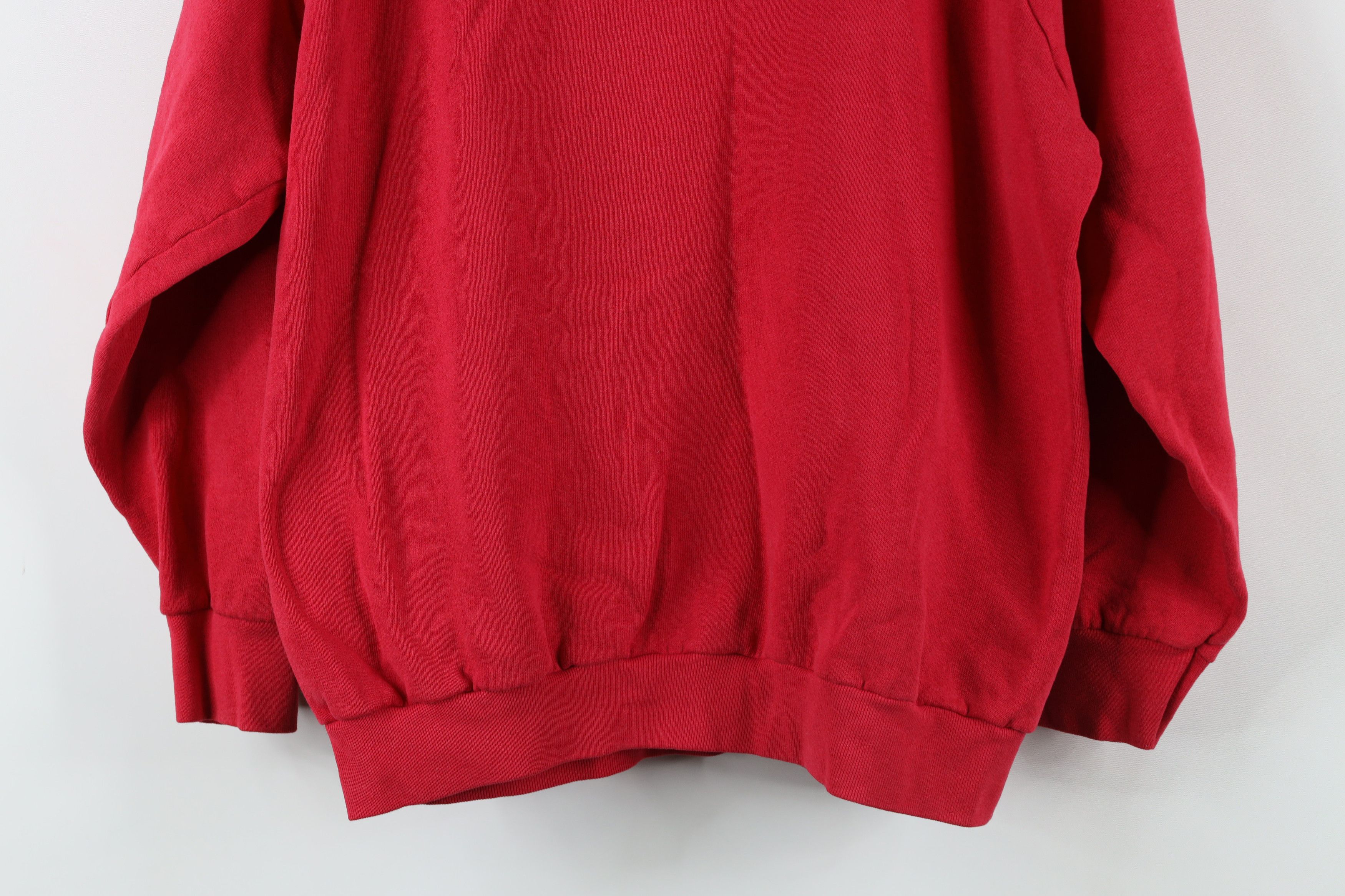 Vintage Vintage 90s Streetwear Blank Crewneck Sweatshirt Red USA Size M / US 6-8 / IT 42-44 - 10 Thumbnail