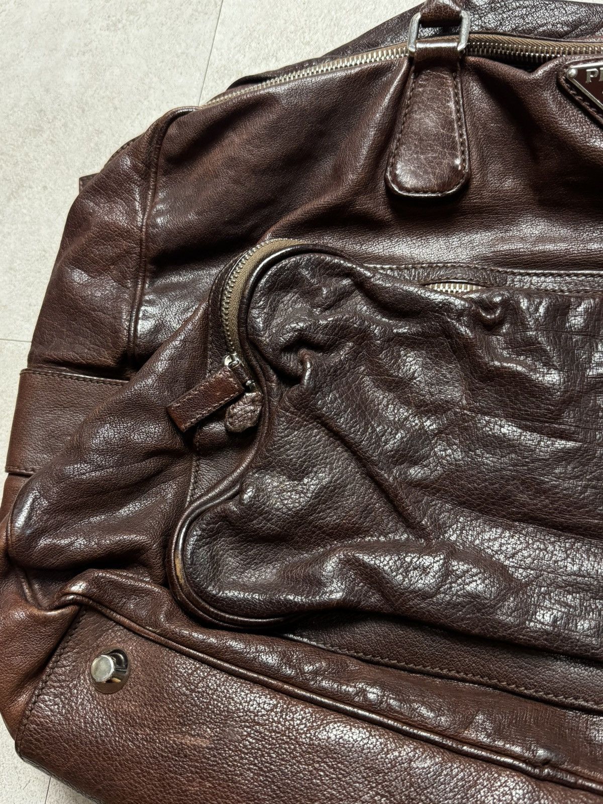 Prada Vintage Buffalo Leather Duffle Bag