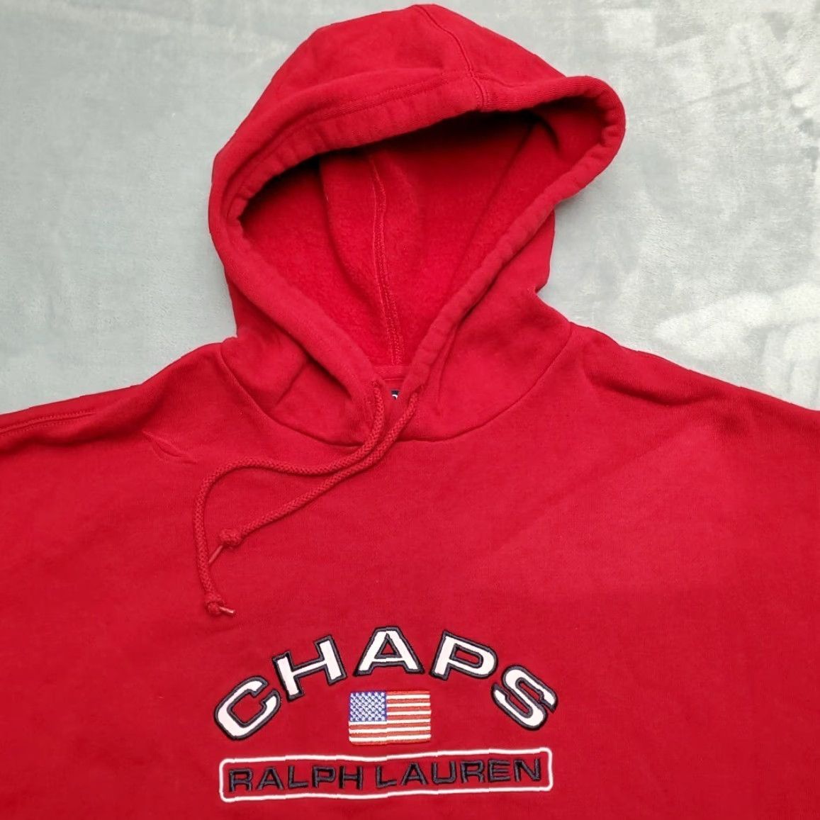 Ralph Lauren Chaps Ralph Lauren Hoodie Mens L Red Flag CRL Hooded Pullover Fleece Sweatshirt Size US L / EU 52-54 / 3 - 3 Thumbnail