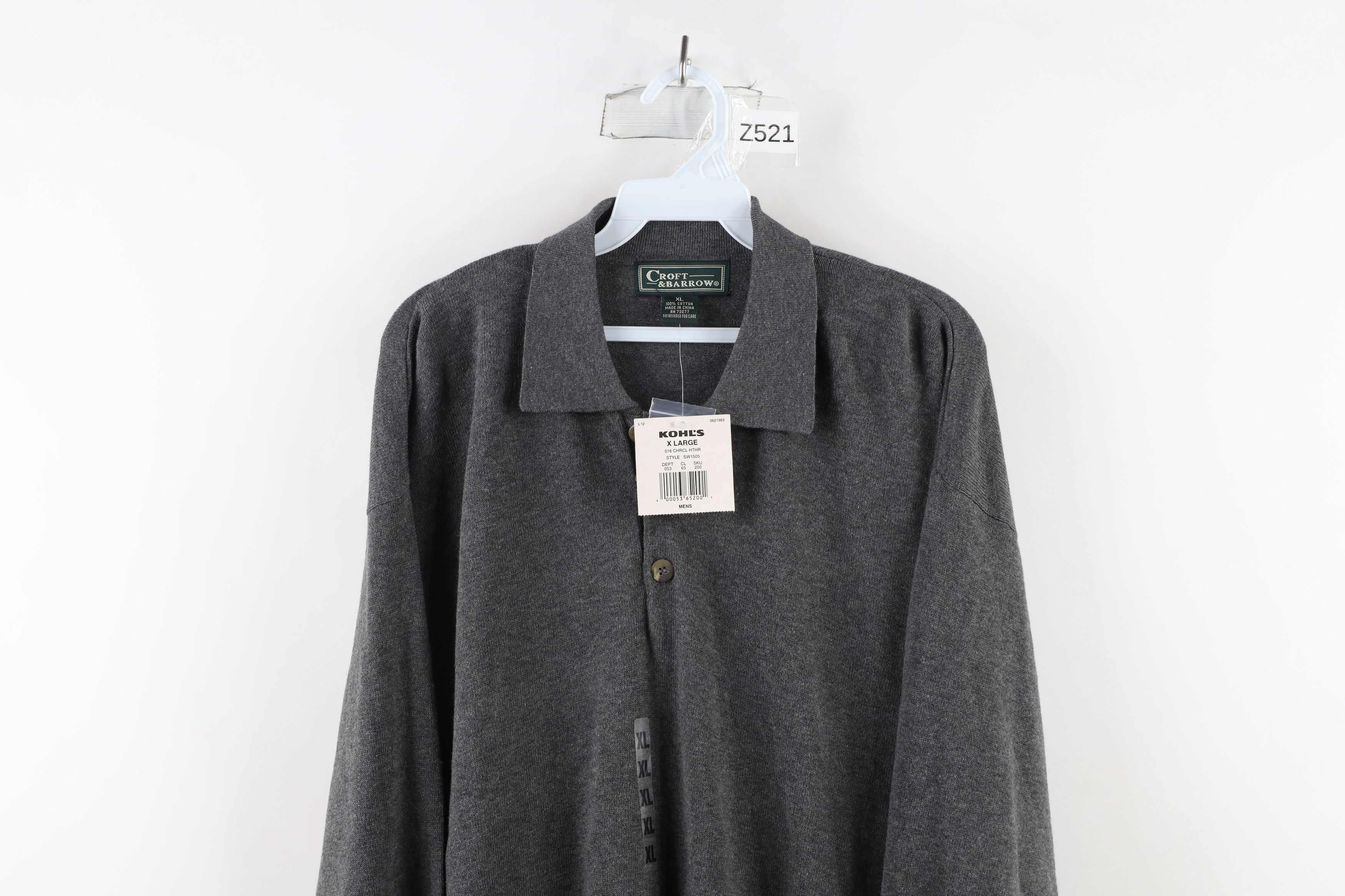 Vintage Deadstock Vintage 90s Streetwear Collared Pullvoer Sweater Size US XL / EU 56 / 4 - 2 Thumbnail