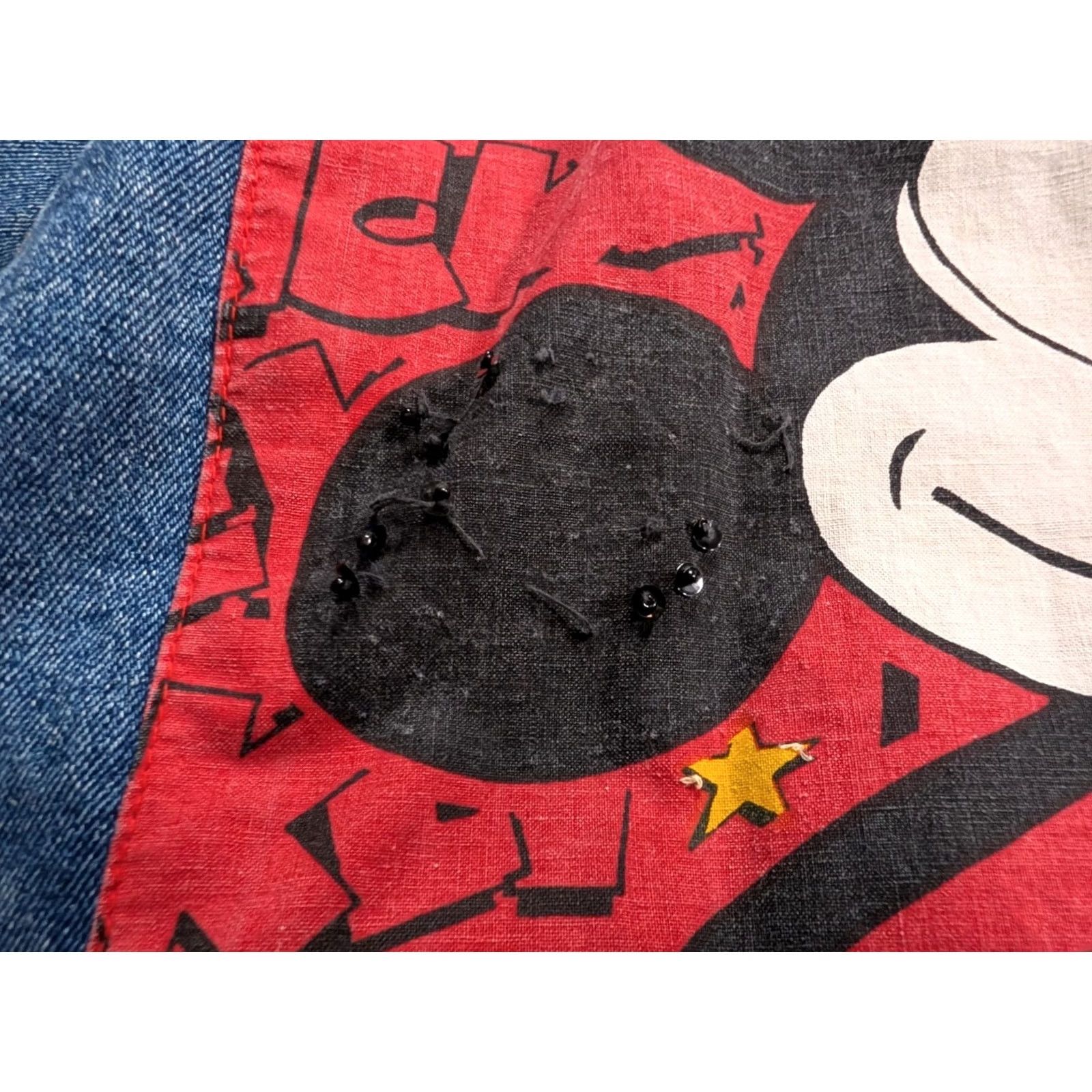 Vintage VINTAGE Mickey BY J.G Hook Men's Jean Jacket One Point Embroidery Sequined L Blue/Red 80s Casual Mens Size US 31 - 6 Thumbnail