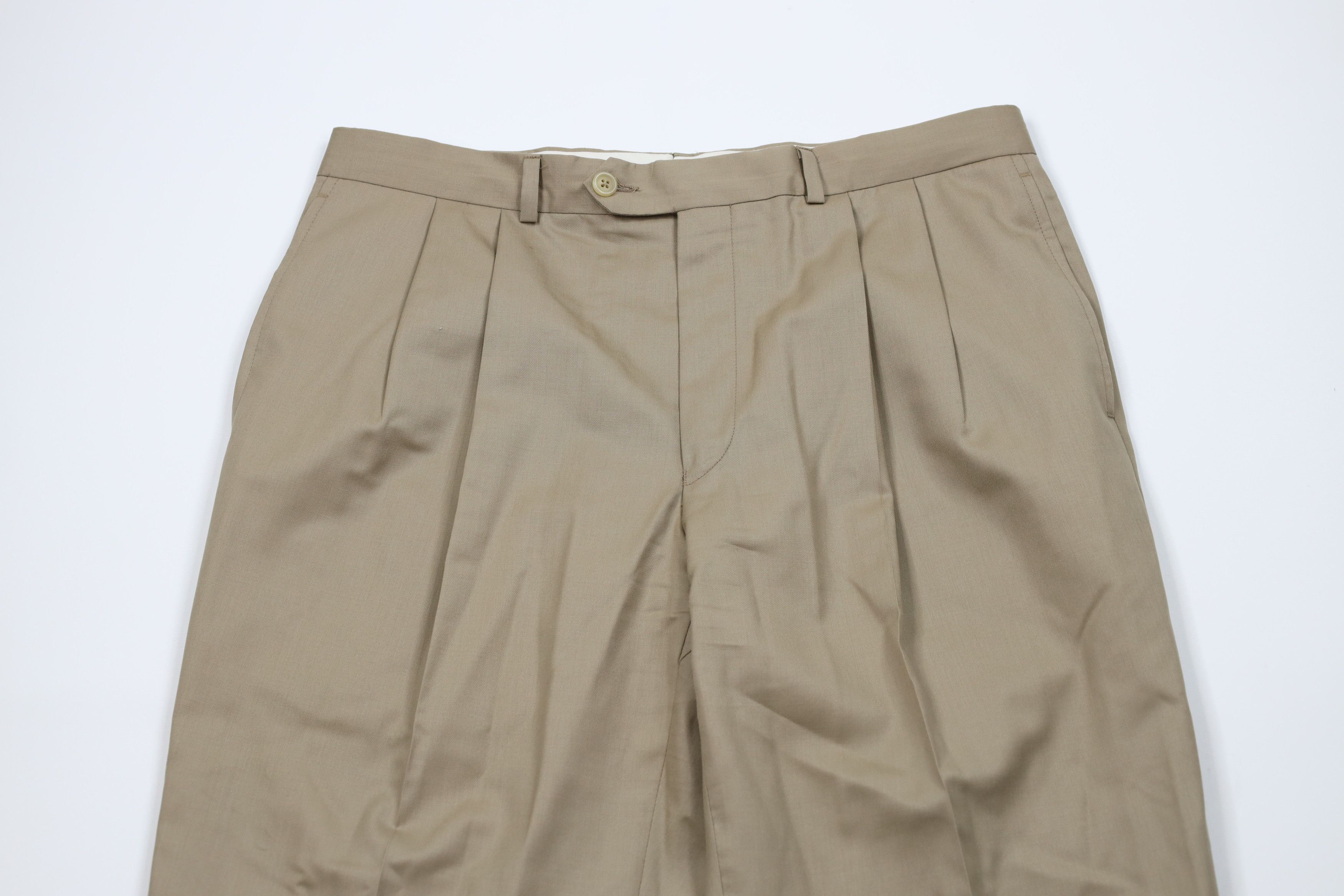 Polo Ralph Lauren Vintage 90s Ralph Lauren Wool Cashmere Wide Leg Chino Pants Size US 34 / EU 50 - 2 Thumbnail