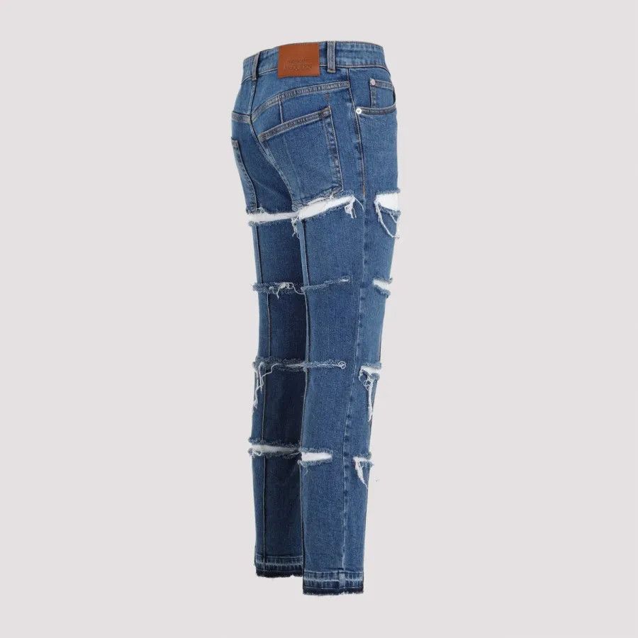 Alexander McQueen o1s22i1n1024 Slim Fit Slashed Jeans in Blue Size 27" / US 4 / IT 40 - 3 Thumbnail
