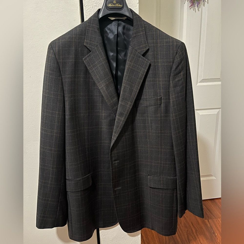 Faconnable Faconnable Black Plaid Men's Blazer Size 44R - 1 Thumbnail