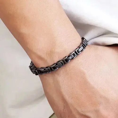 Jewelry 21 CM Length Block Chain Bracelet Size ONE SIZE - 3 Thumbnail
