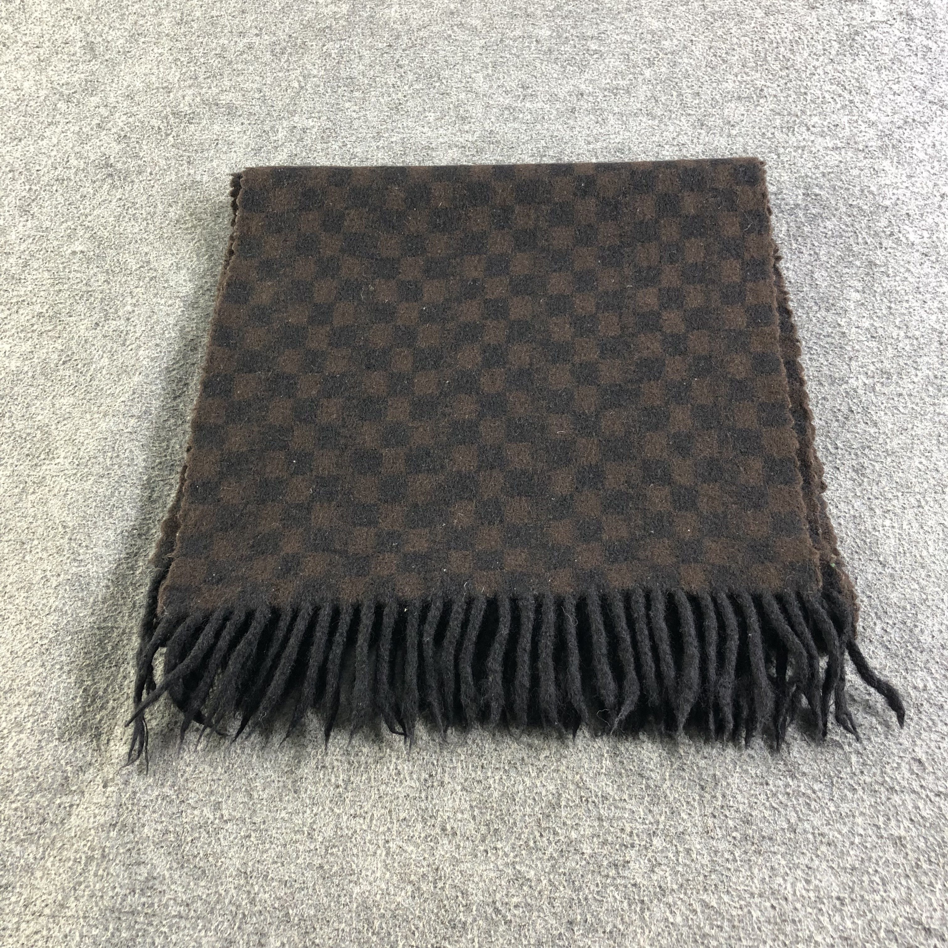 Fendi Fendi Checkered Wool Scarf Muffler Neckwear V2547 Size ONE SIZE - 3 Thumbnail
