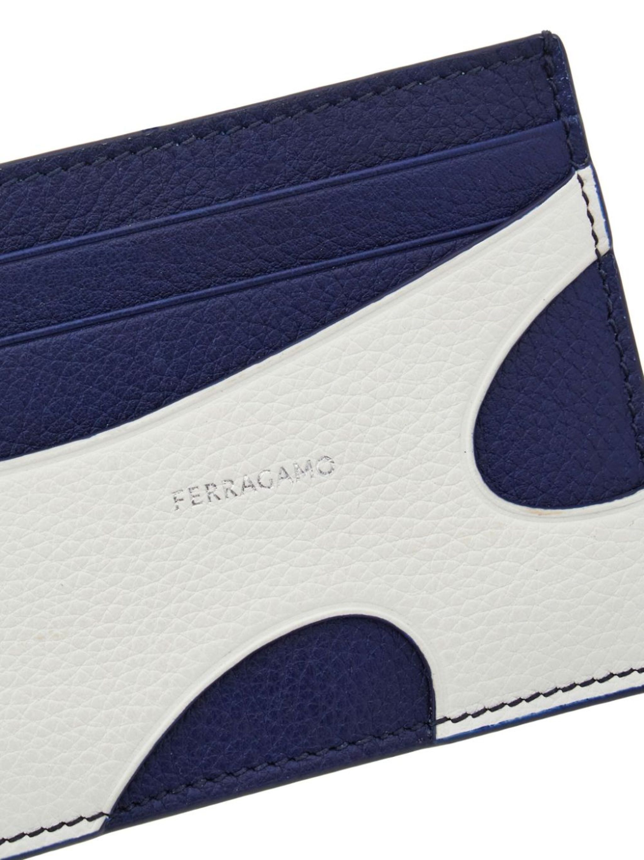 Salvatore Ferragamo o1s1rm0924 Size: OS / Cut Out leather Wallet in Blue/White Size ONE SIZE - 5 Thumbnail