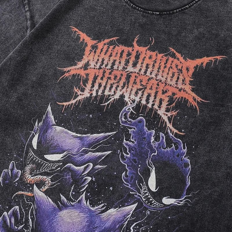 Japanese Brand Oversized Shirt Washed Black Devil Size US XXL / EU 58 / 5 - 3 Thumbnail