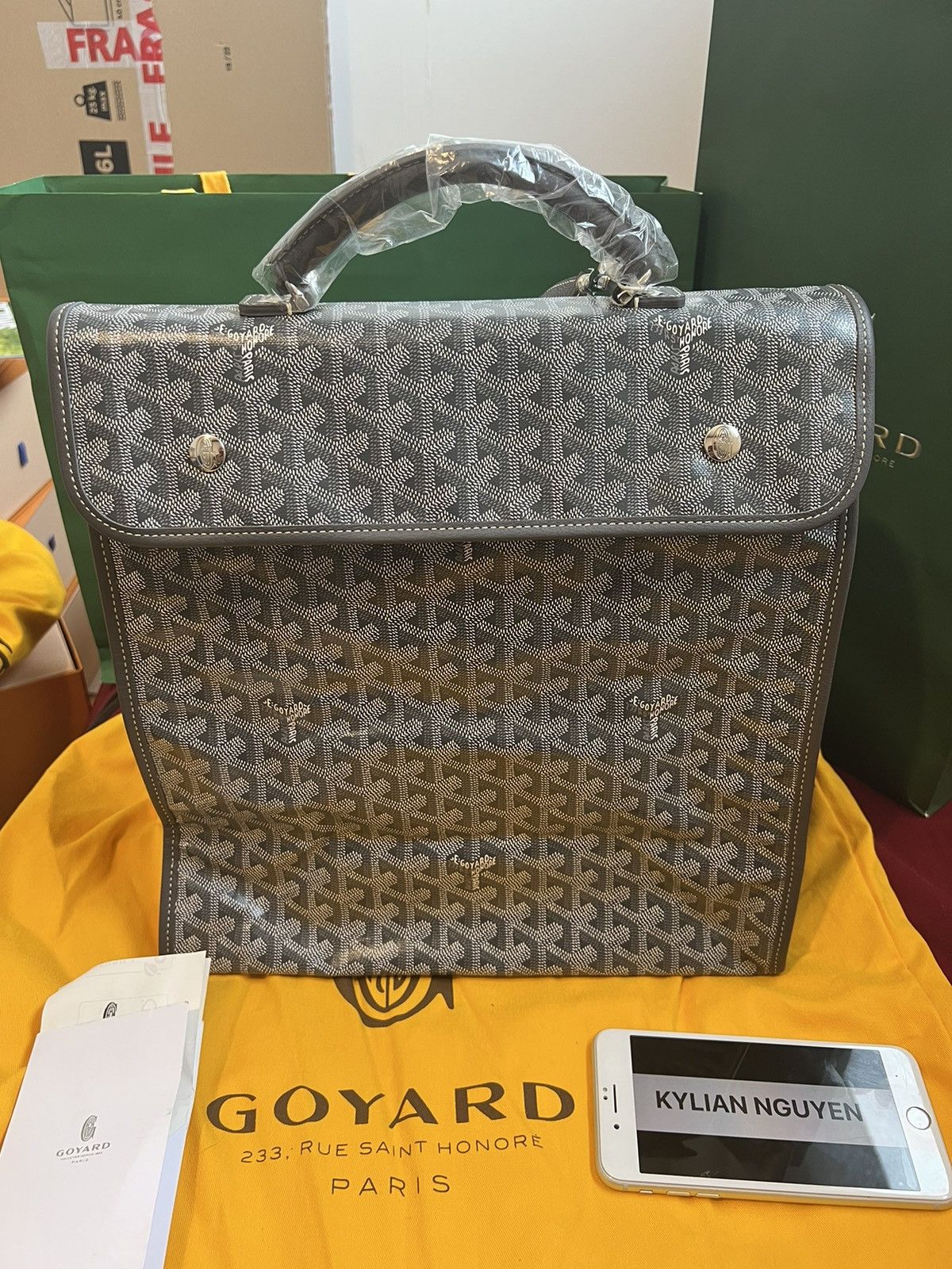 image of Goyard Saint Leger in Grey, Men's