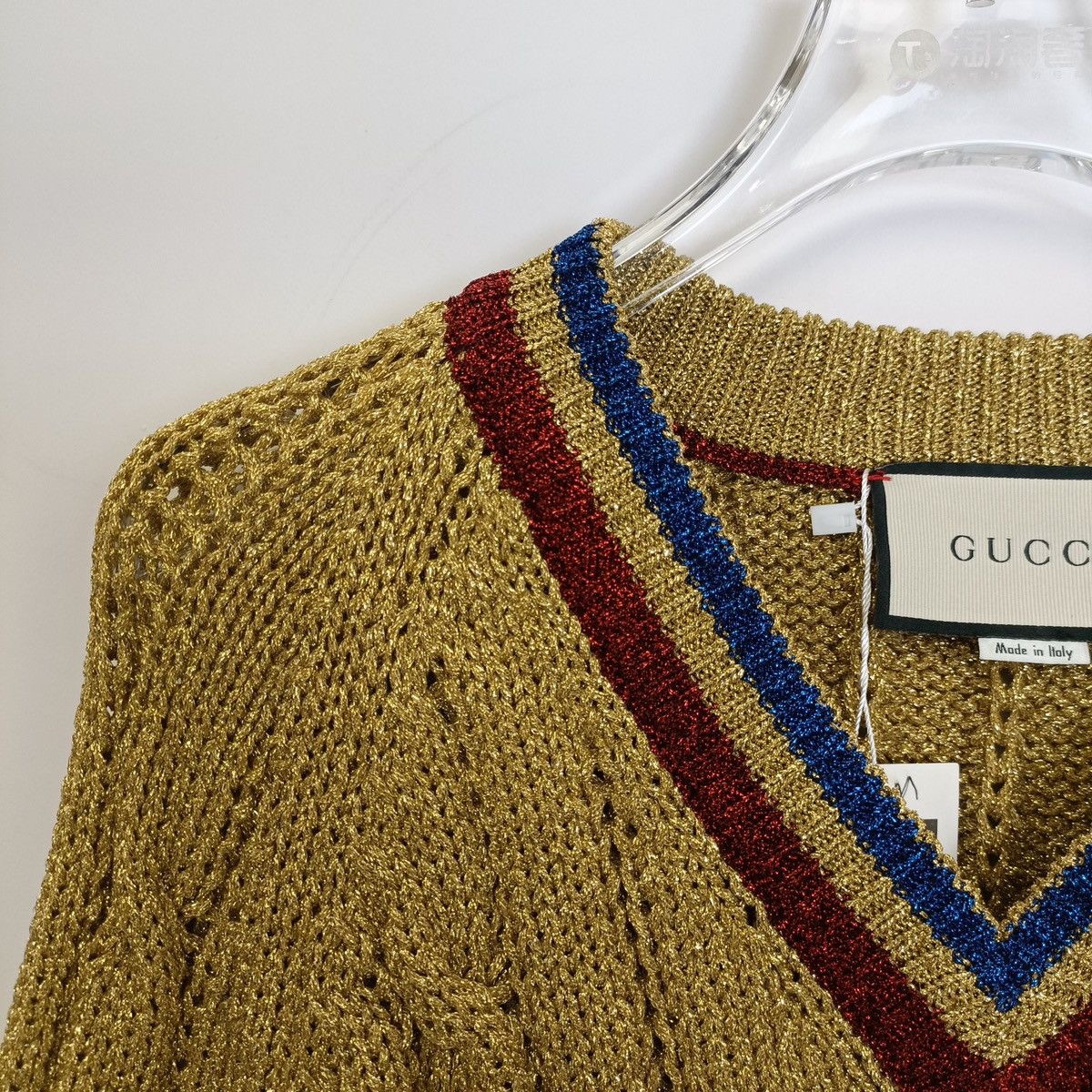 Gucci Gucci Striped Lurex V-neck Long Sleeve Knit Sweater K26WX Size M / US 6-8 / IT 42-44 - 3 Thumbnail