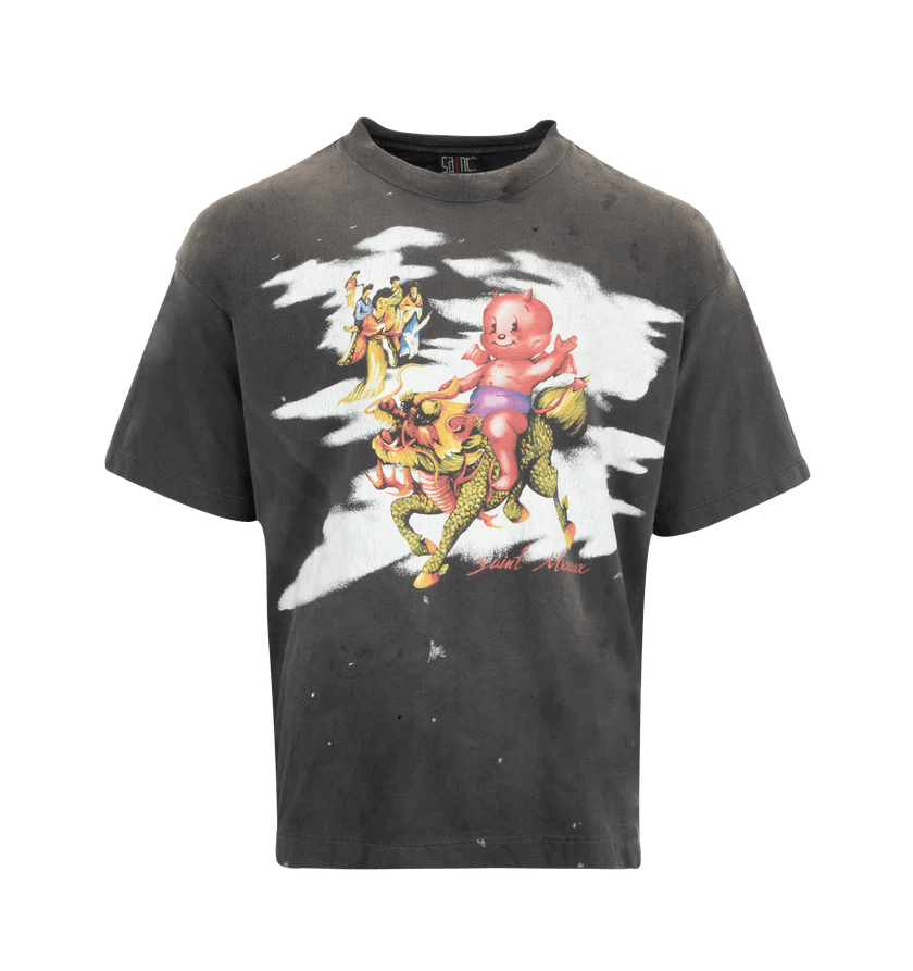 Saint Michael o1h1sh11225 Damaged Tee in Black Size US XL / EU 56 / 4 - 1 Thumbnail