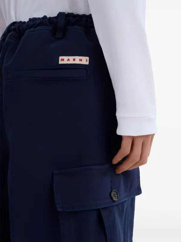 Marni o1w1db11125 Cargo-Pocket Cotton Trousers in Nevy Blue Size US 32 / EU 48 - 4 Thumbnail