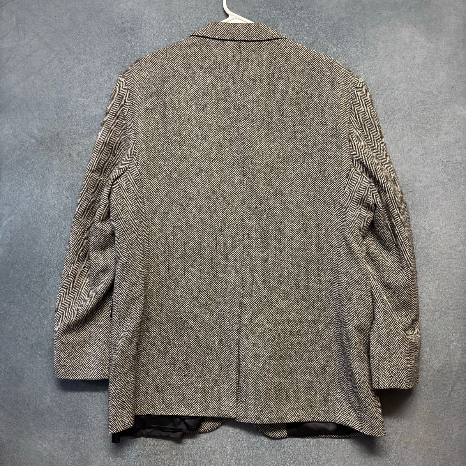Other Vintage Christopher Hayes 100% Wool 44R Herringbone Blazer Size 44R - 2 Thumbnail