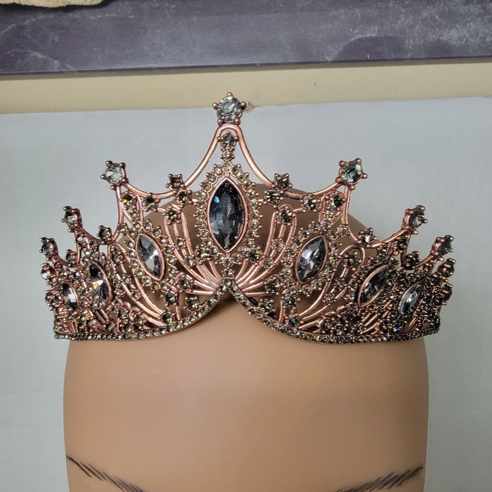 Other Rose Gold Color Tiara w/ Dark Jewels Size ONE SIZE - 2 Thumbnail