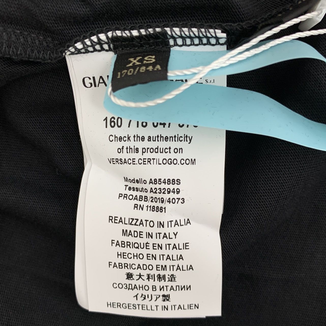 Versace Versace Black Logo Print Cotton Short Sleeve T-Shirt K26WX Size XS / US 0-2 / IT 36-38 - 7 Thumbnail