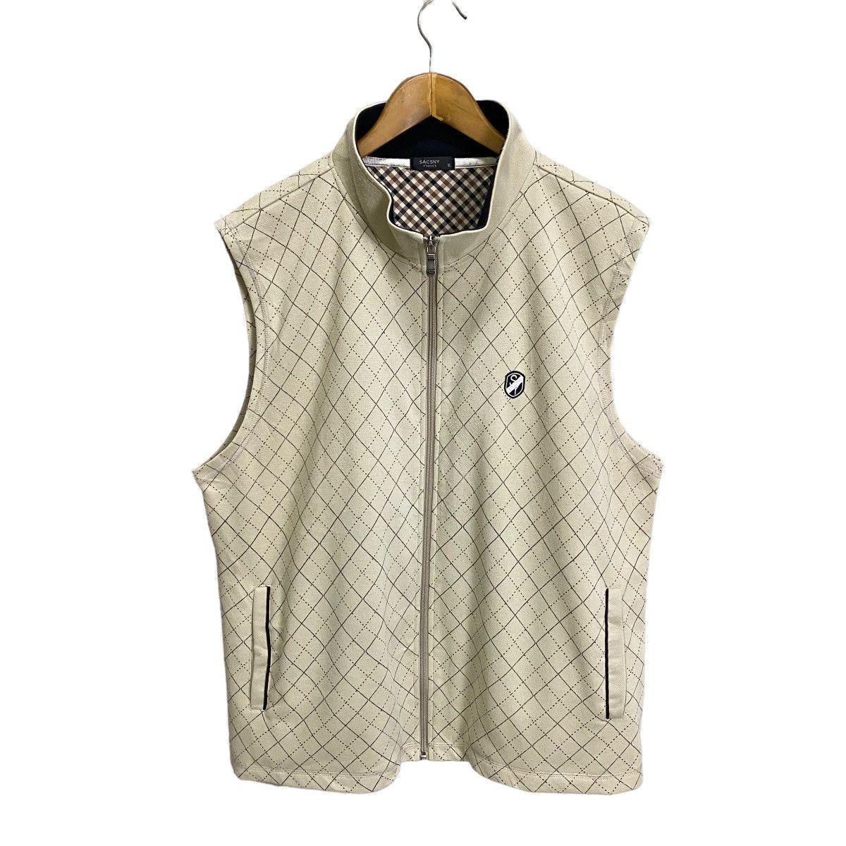 image of Sacsny Ysaccs By Yohji Yamamoto Zipper Vest in Khaki, Men's (Size Large)