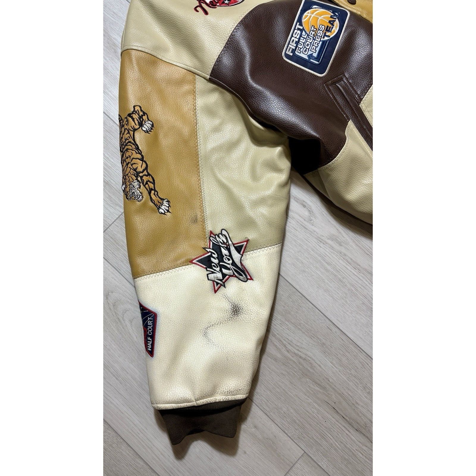 Other Raw Blue Patchwork Varsity Jacket Mens 3XL Basketball Y2K Size US XXL / EU 58 / 5 - 11 Thumbnail