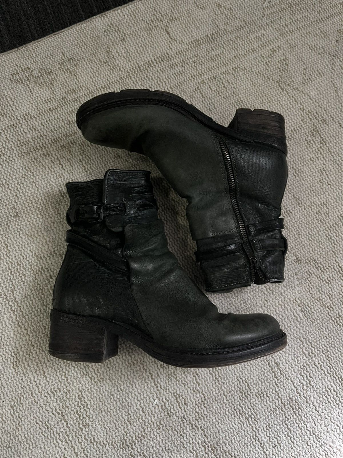 A.S 98 Heel buckle boots green