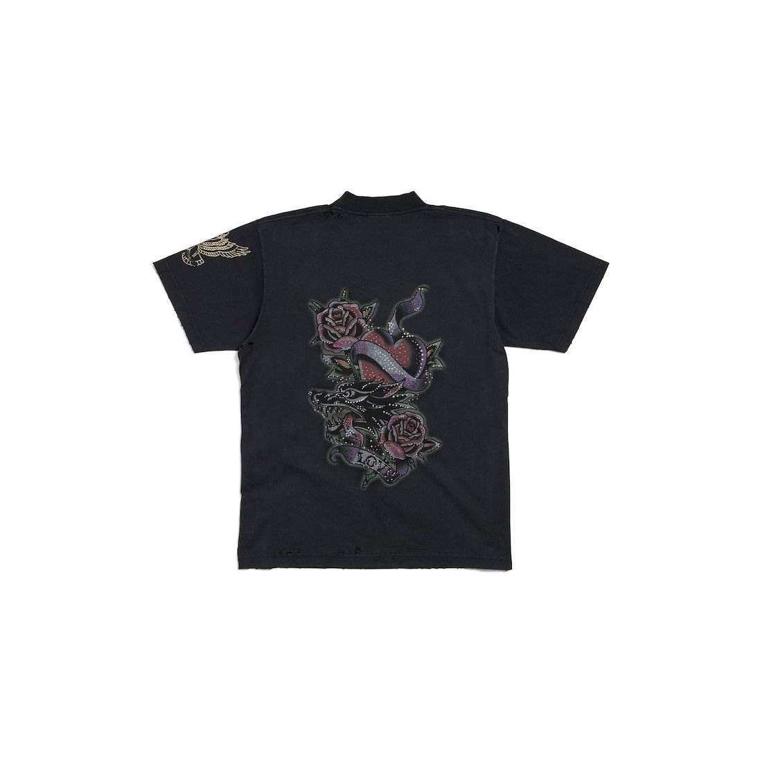 Balenciaga o1bcso1str0426 Tacky Tatoo T-Shirt Small Fit in Faded Black Size S / US 4 / IT 40 - 2 Thumbnail
