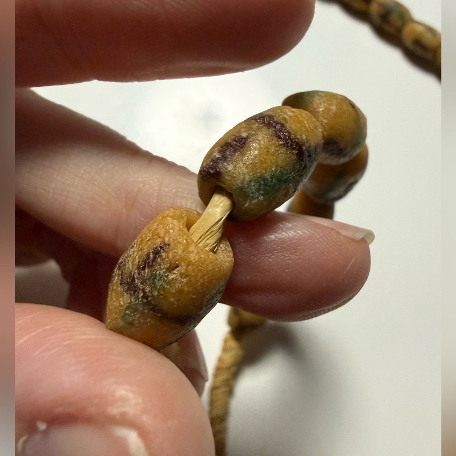 Vintage Vintage African Krobo Powder Glass Trade Bead Ghana 1970s–90 Size ONE SIZE - 5 Thumbnail