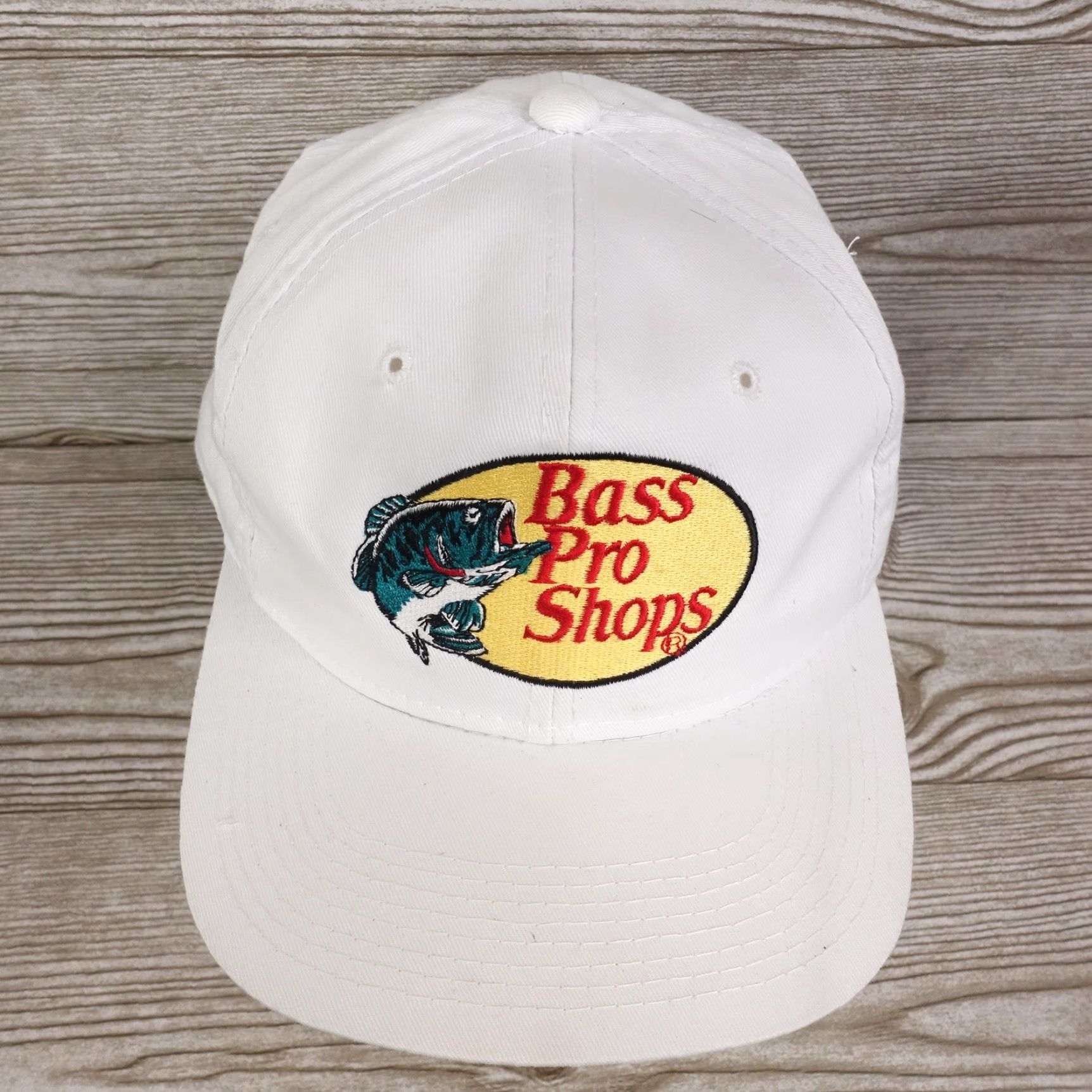 Bass Pro Shops BASS PRO SHOPS WHITE SNAPBACK TRUCKER BASEBALL CAP | One Size | Solid | Casual | Mens Size ONE SIZE - 3 Thumbnail