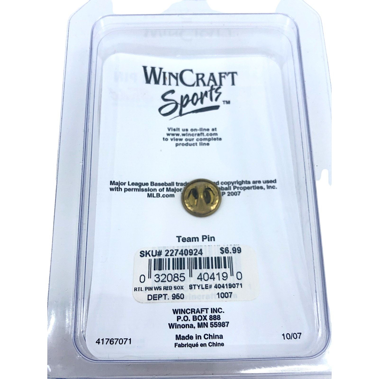 MLB Boston Red Sox 2007 World Series Champions Pin *NEW* Size ONE SIZE - 3 Thumbnail