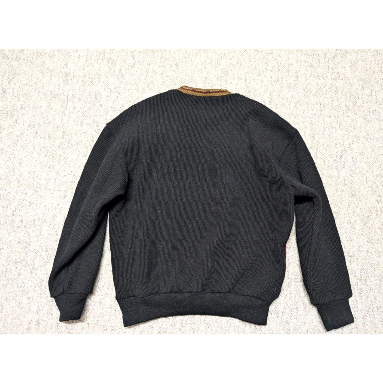 Coogi 1990s vintage HIP HOP leather sweater L saxony KNIT acrylic black ABSTRACT coogi Size US L / EU 52-54 / 3 - 6 Thumbnail