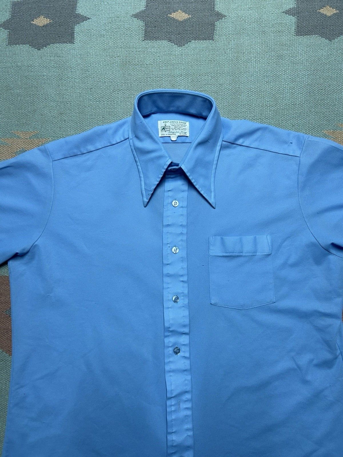 Vintage Vintage 70s polo shirt polyester knit Kmart mod men’s large Size US L / EU 52-54 / 3 - 4 Thumbnail