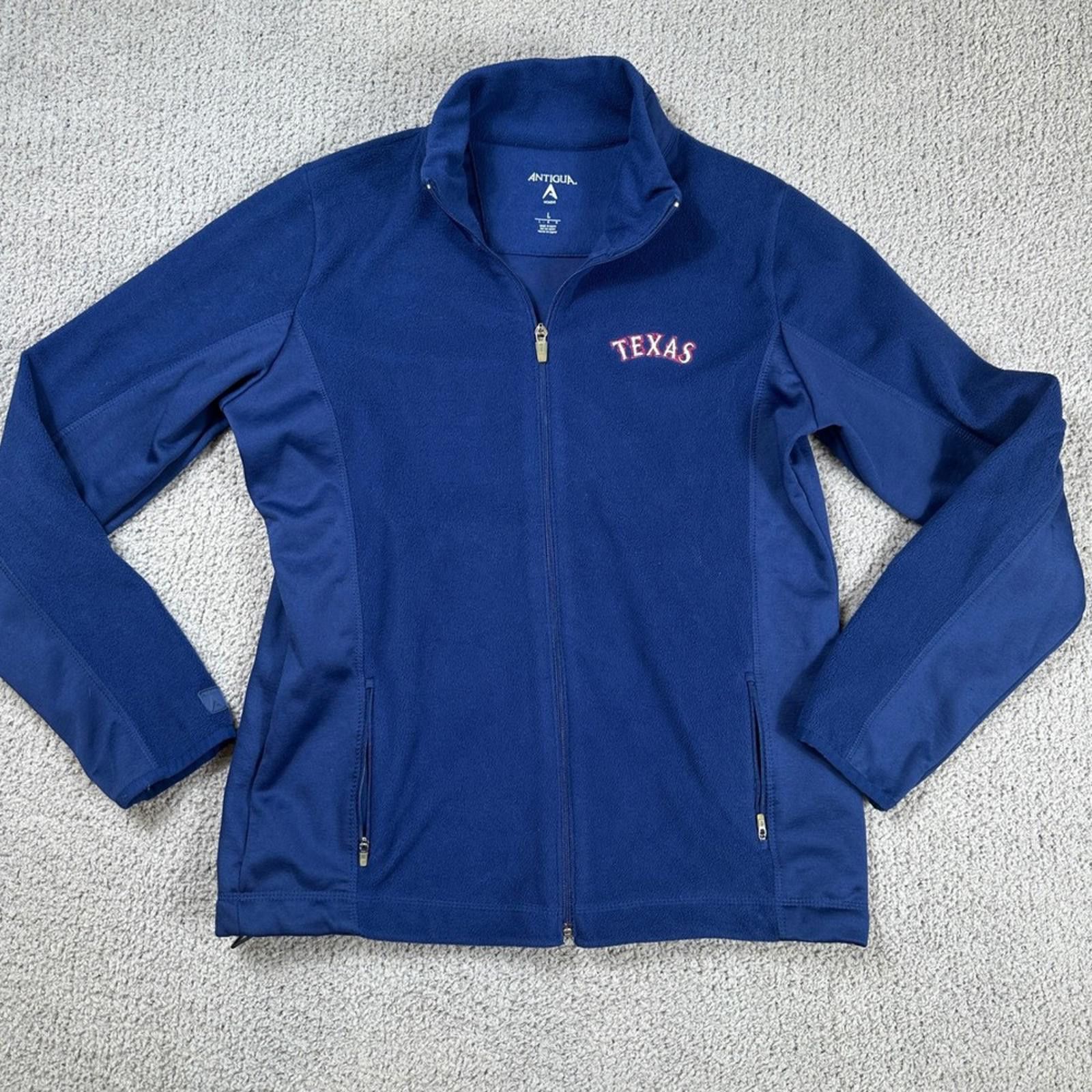 Antigua Texas Rangers Womens L Fleece Full Zip Jacket MLB Baseball Size L / US 10 / IT 46 - 1 Thumbnail