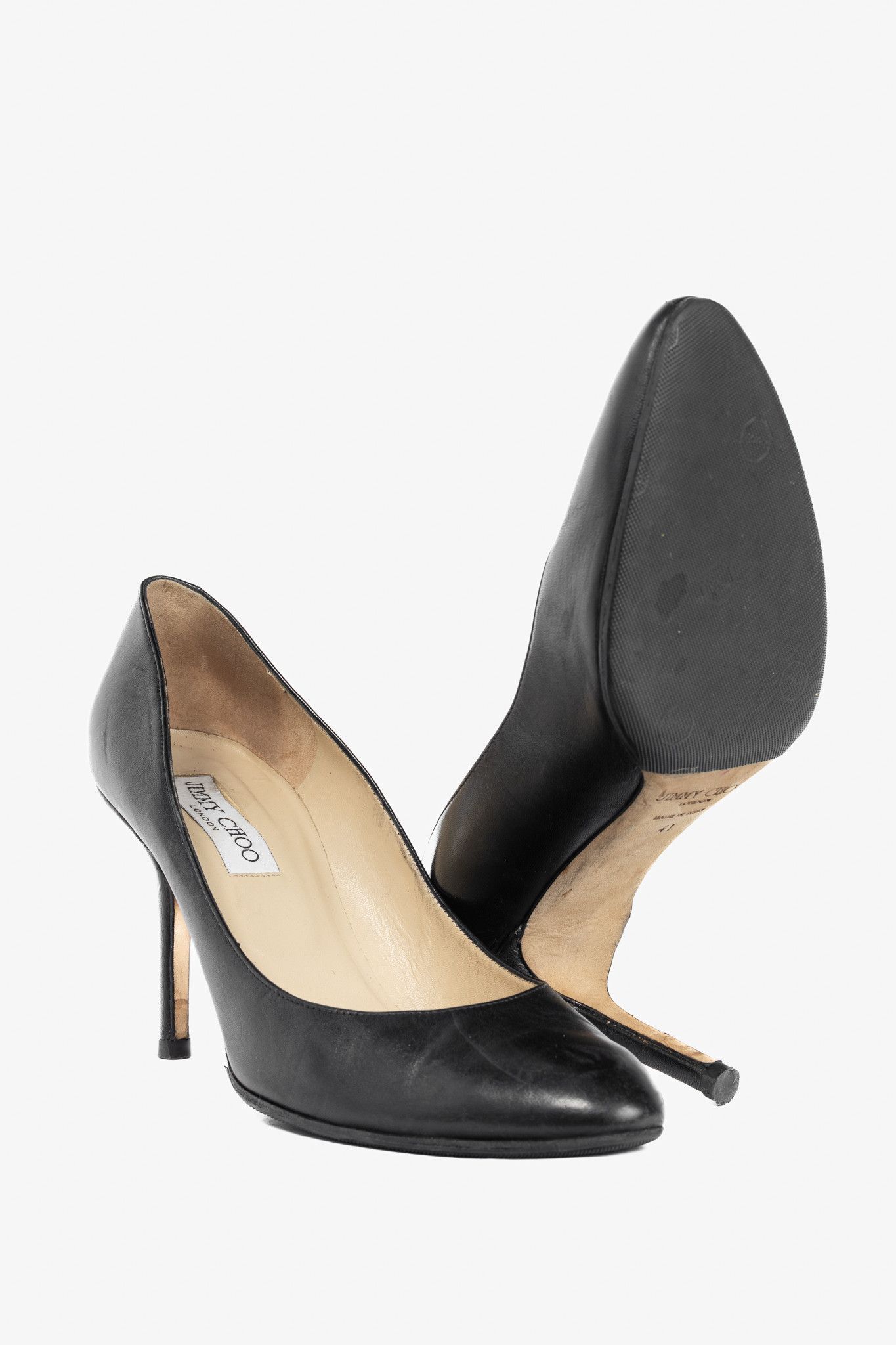 Jimmy Choo Jimmy Choo Gilbert Black Leather Stiletto Pumps Size US 10.5 / IT 40.5 - 4 Thumbnail